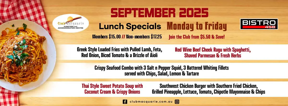 Club Macquarie Lunch Specials