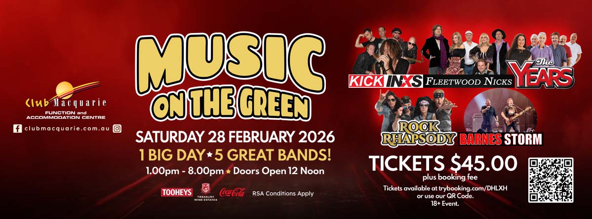 Club Macquarie Music on The Green Saturday Feb 28 2026