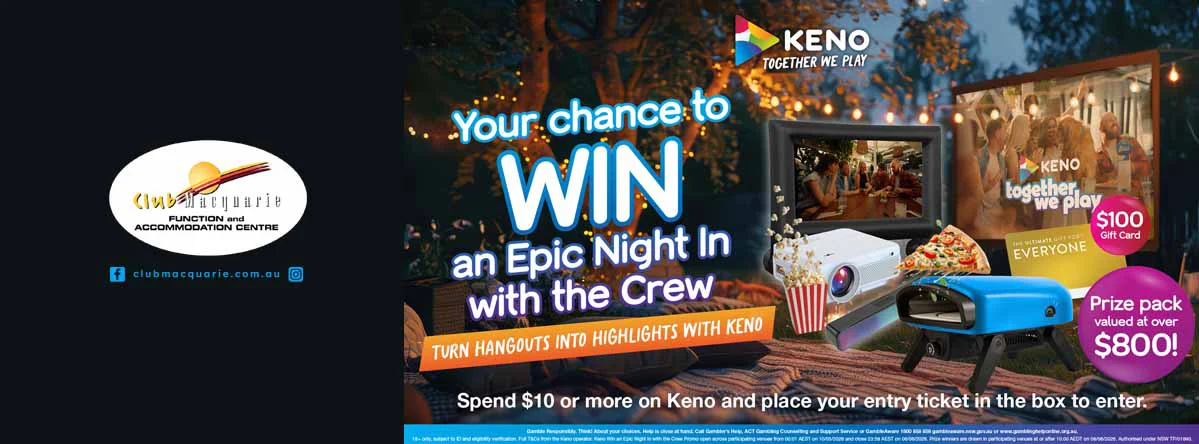 Club Macquarie Keno Promo Ends June 6th 11-59pm