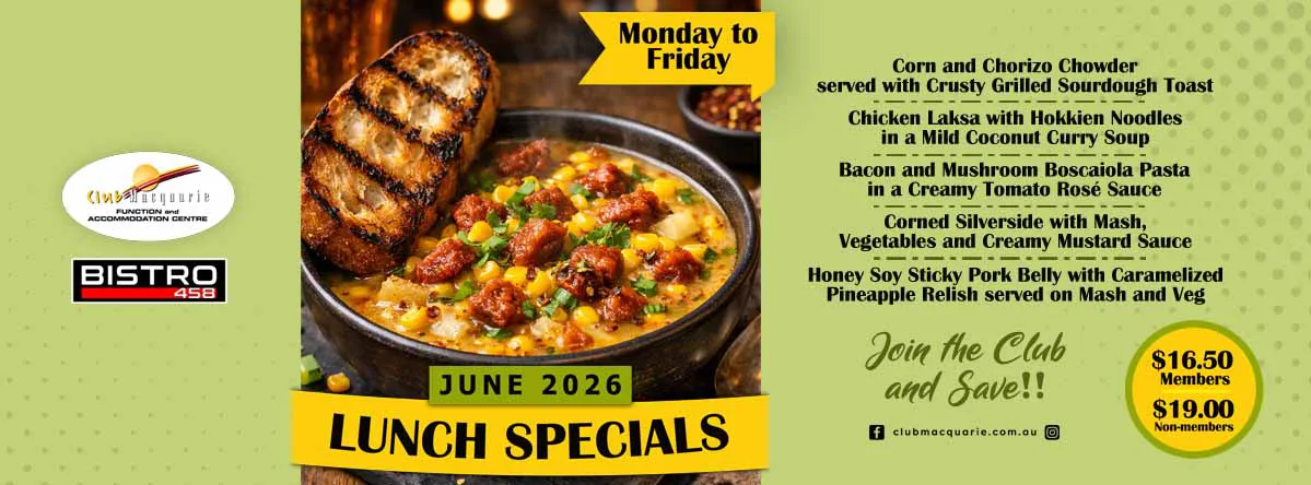 Club Macquarie Lunch specials