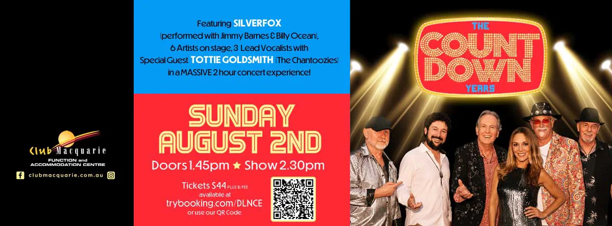 Club Macquarie The Countdown Years Show 2nd Aug 2026