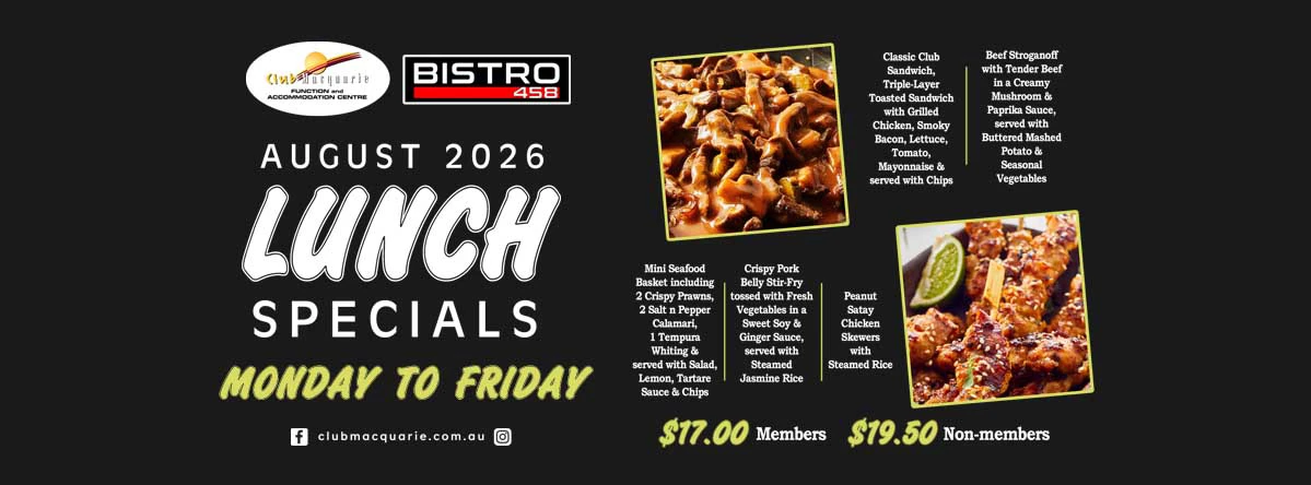 Club Macquarie Lunch specials