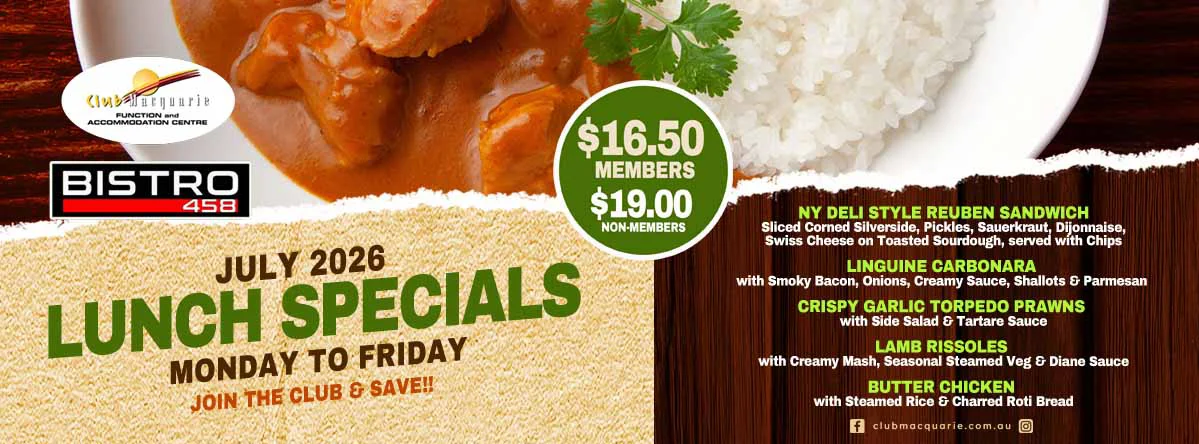 Club Macquarie Lunch specials