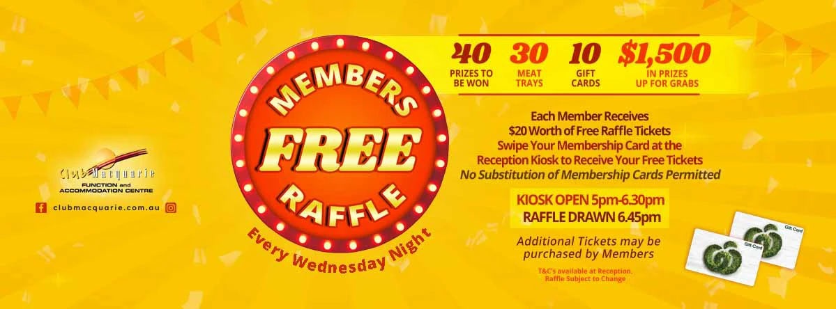 Club Macquarie Members Free Raffle