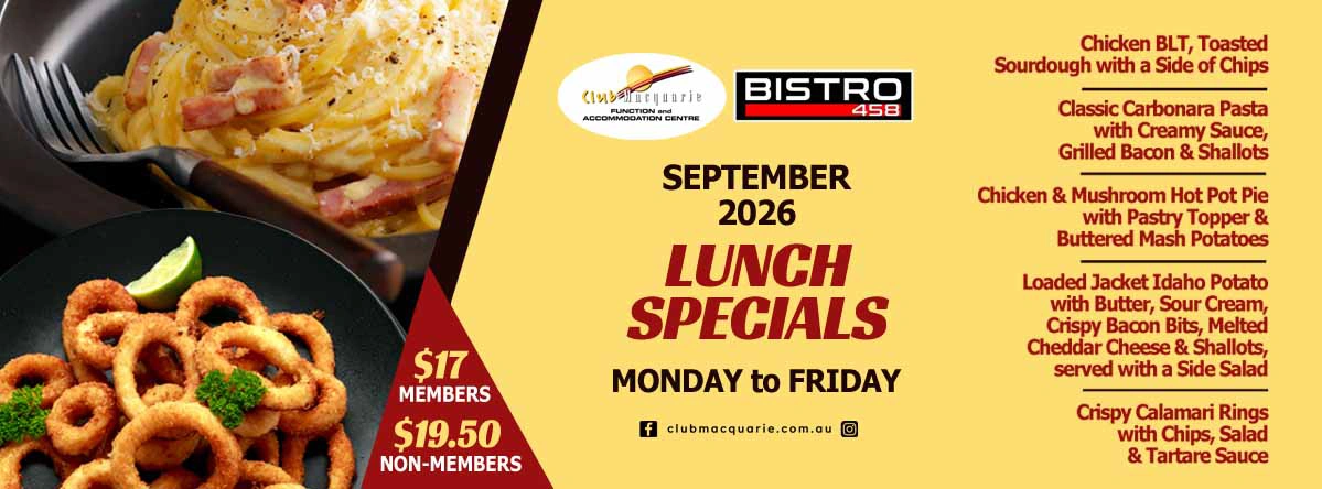 Club Macquarie Lunch specials