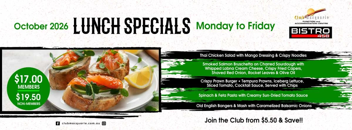 Club Macquarie Lunch specials