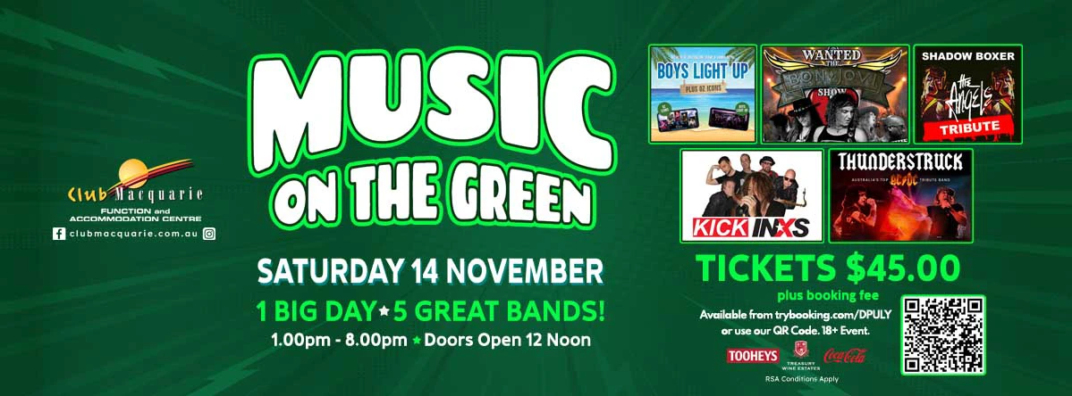 Club Macquarie Music-on-the-Green Saturday 14th November 2026